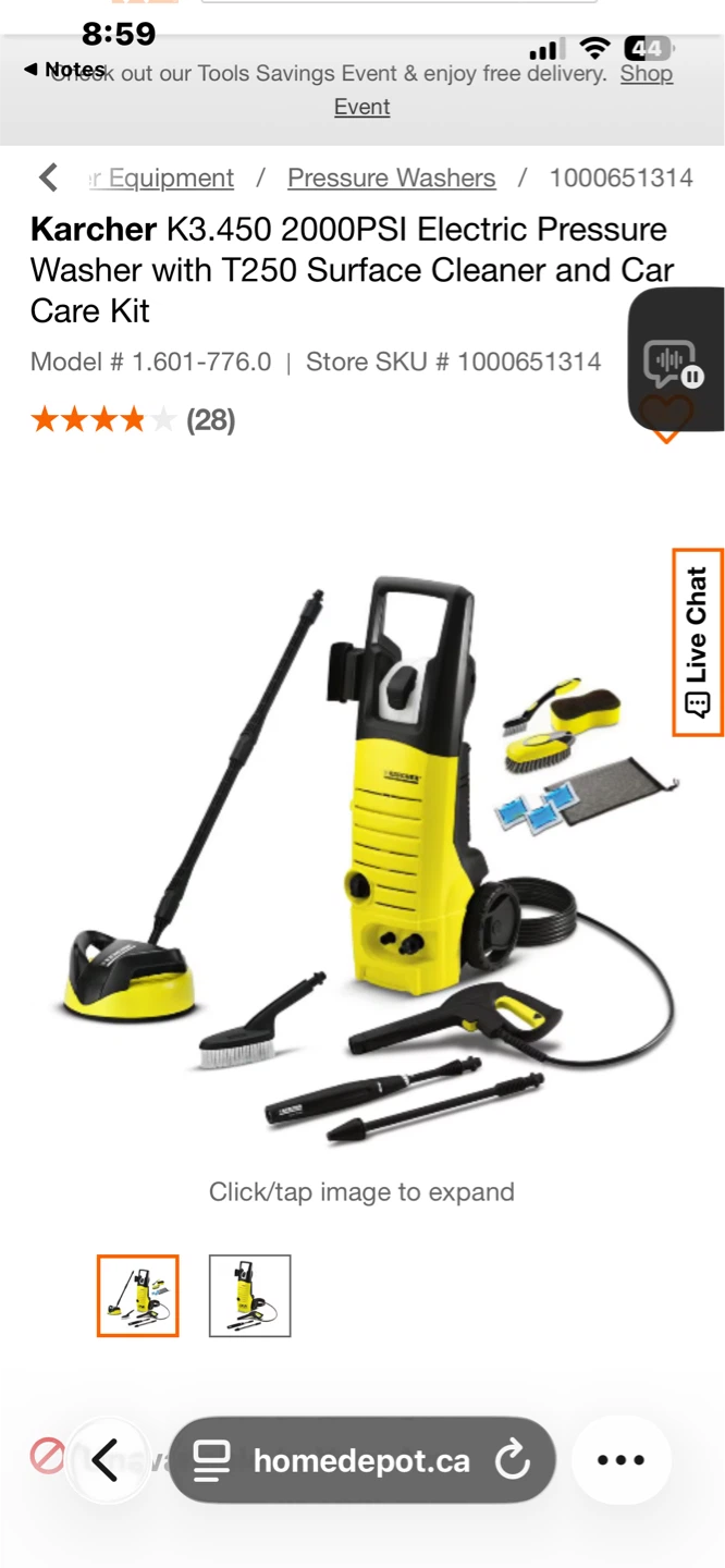 Karcher K3.450 2000PSI Electric Pressure Washer