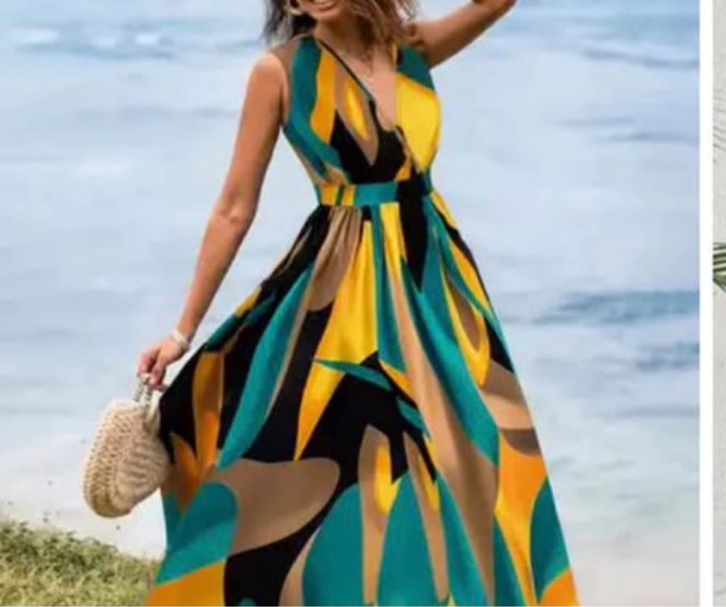 Brand new Maxi Dress with abstract pattern. Size large