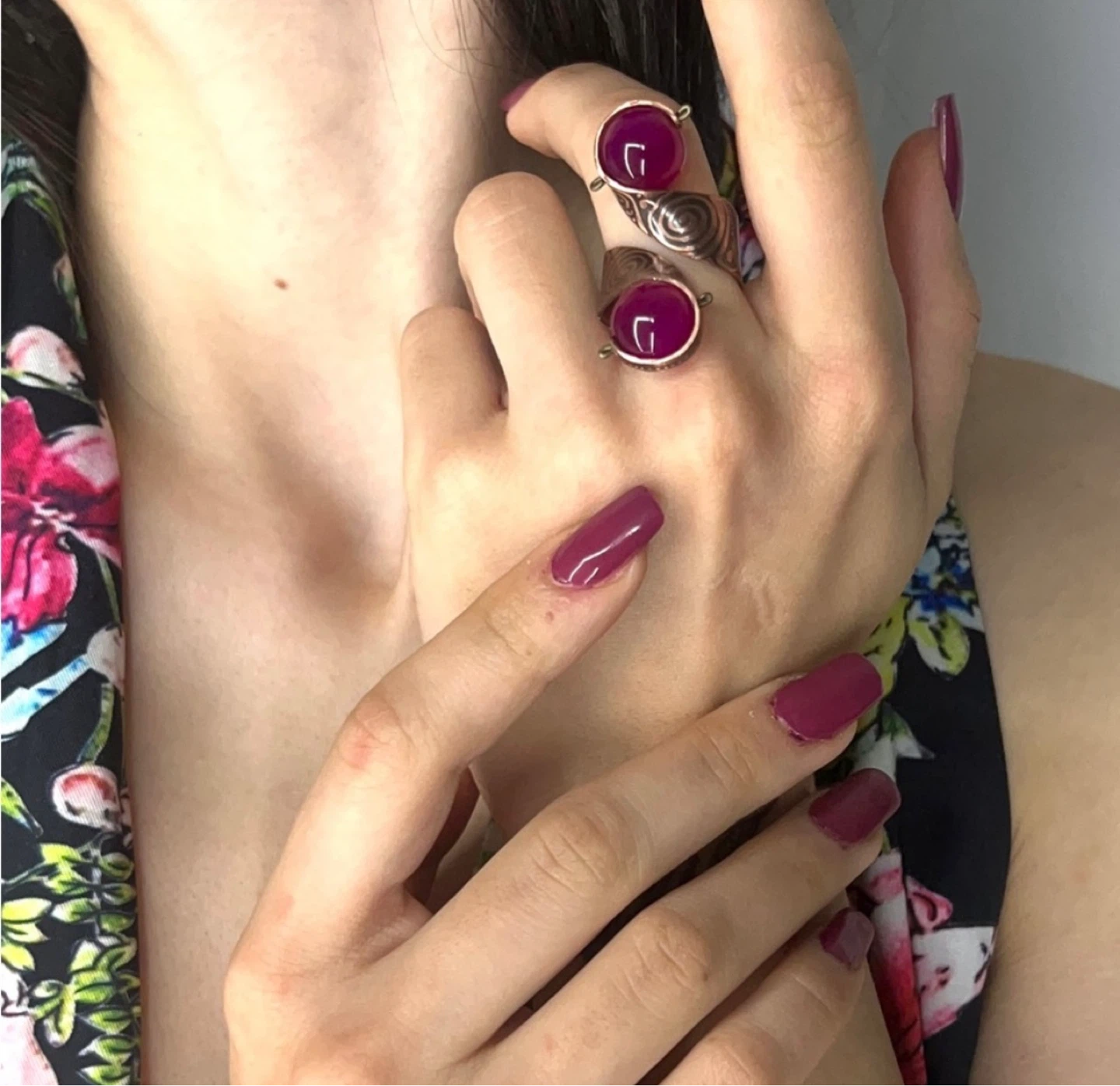 Copper hand made ring - photo 3