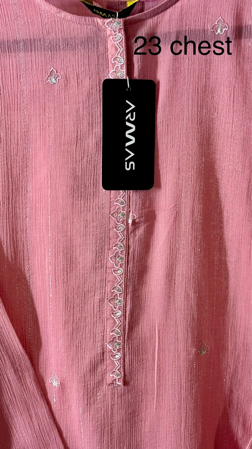 Armas Pink Embroidered Kurti and Pants Set - photo 3