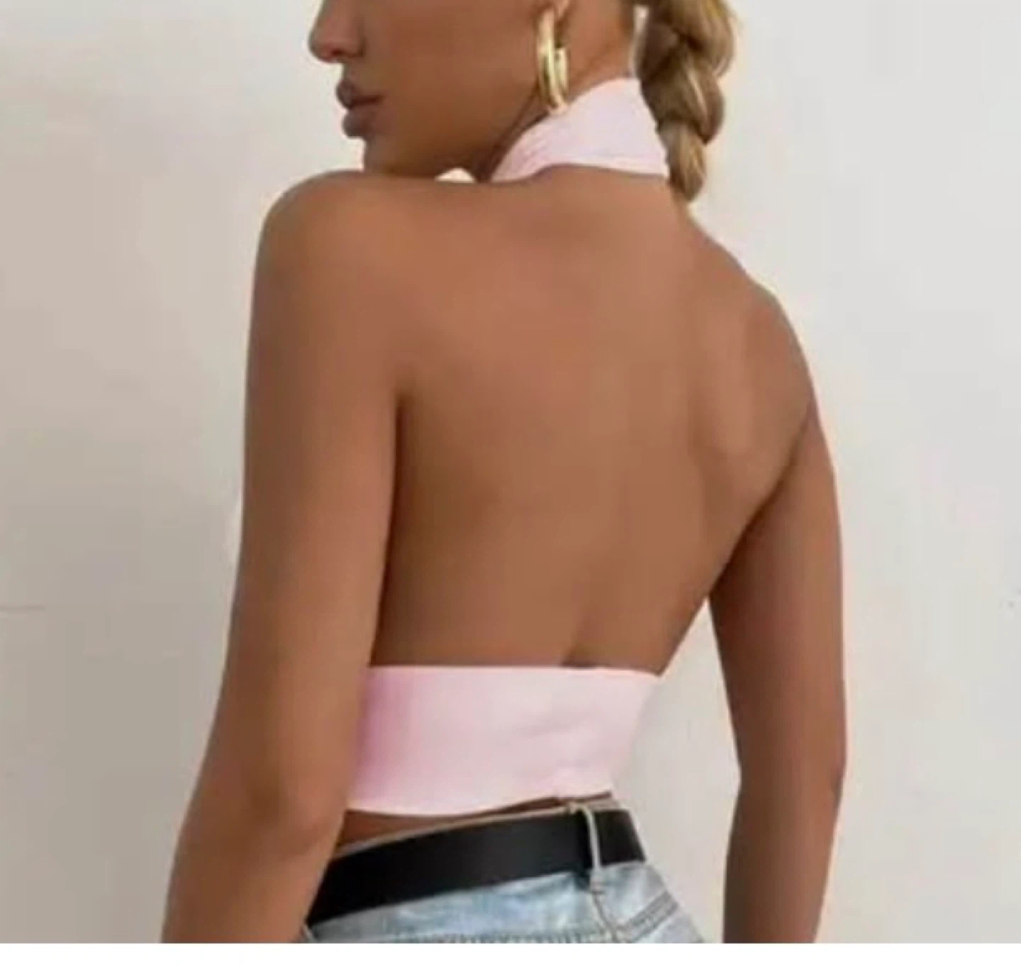 Pink Halter Neck Crop Top. Size medium - photo 2