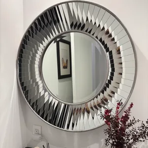 Round Beveled Mirror
