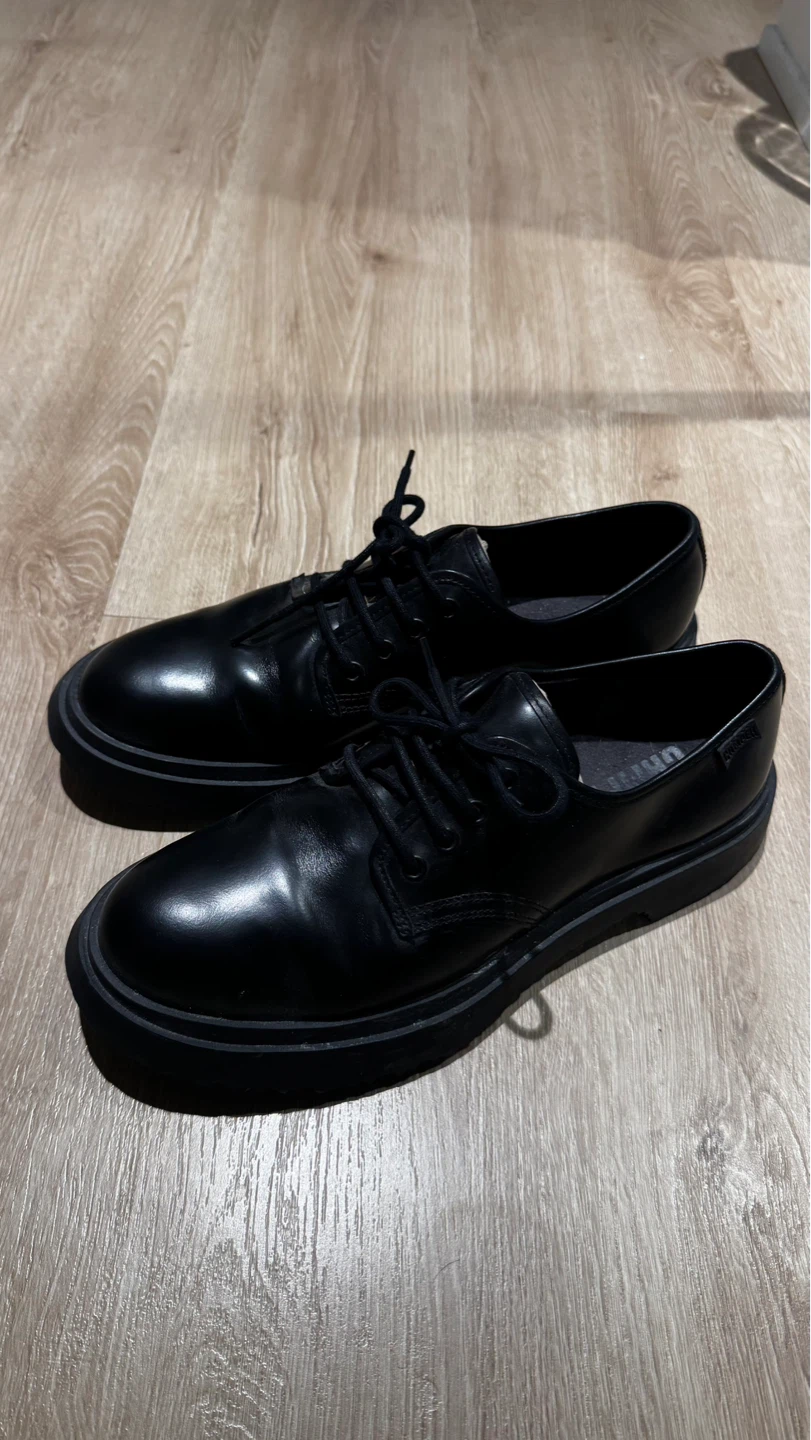 Camper Black Leather Derby Shoes - Size 40/41