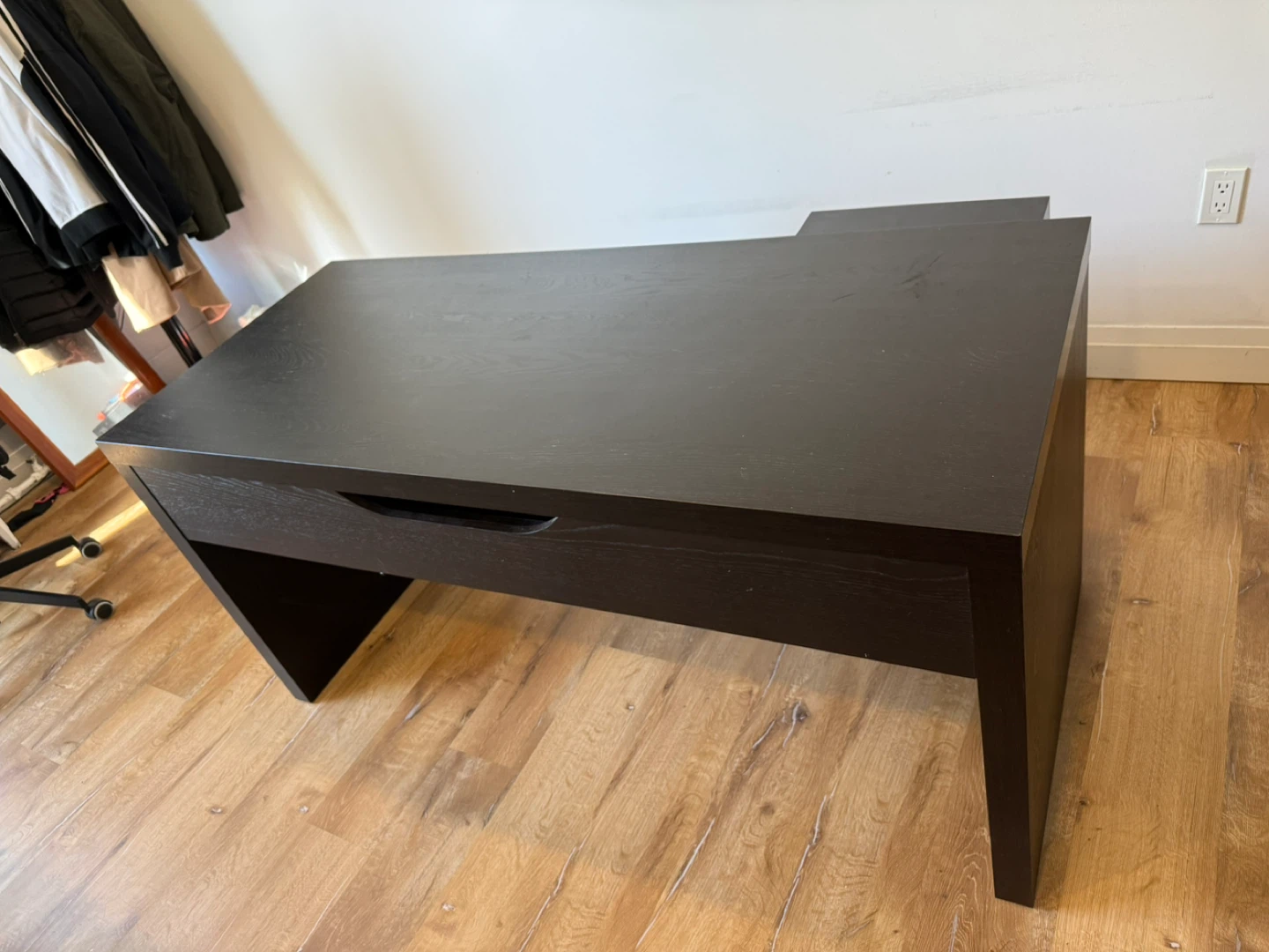 Dark Wood Desk with Drawer - photo 5