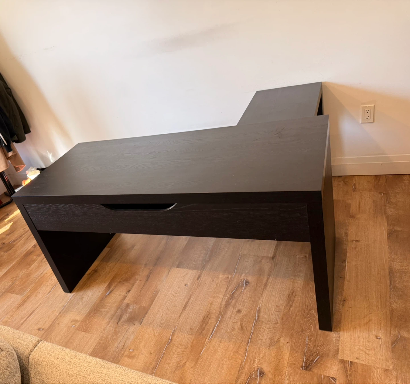 Dark Wood Desk with Drawer