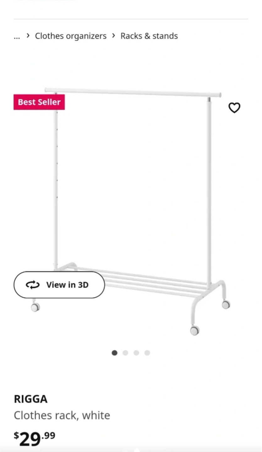 White RIGGA Clothes Rack