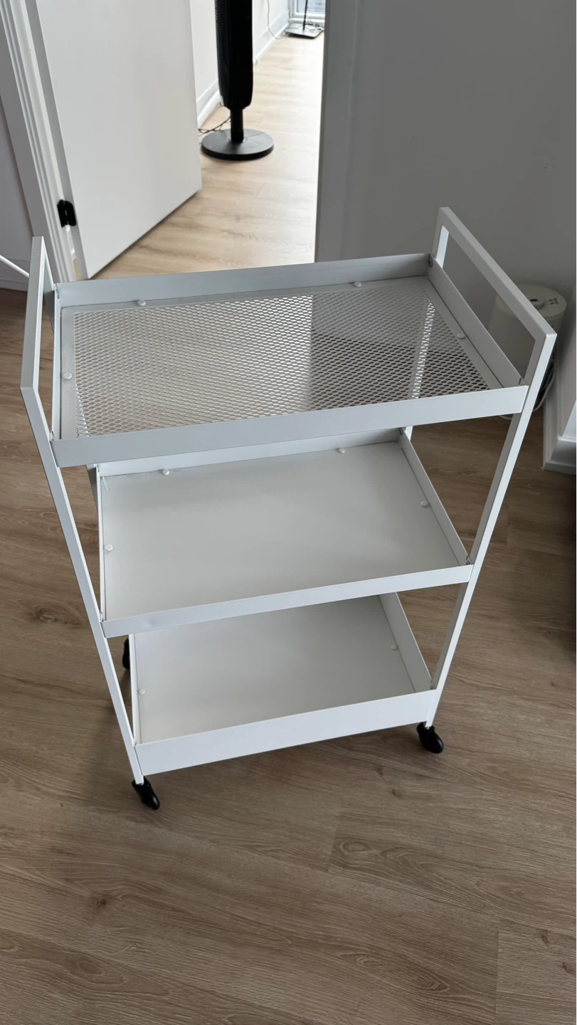 IKEA 3-Tier White Rolling Utility Cart