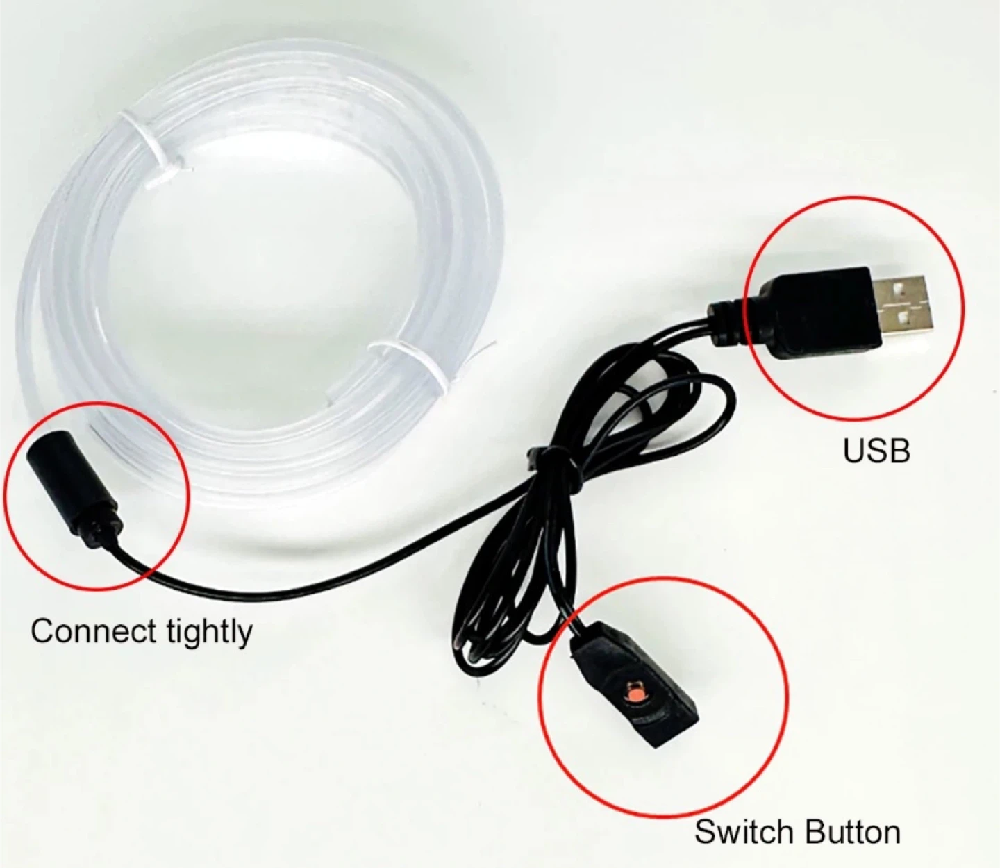 2M LED Car Interior Atmosphere Light Wire - photo 2