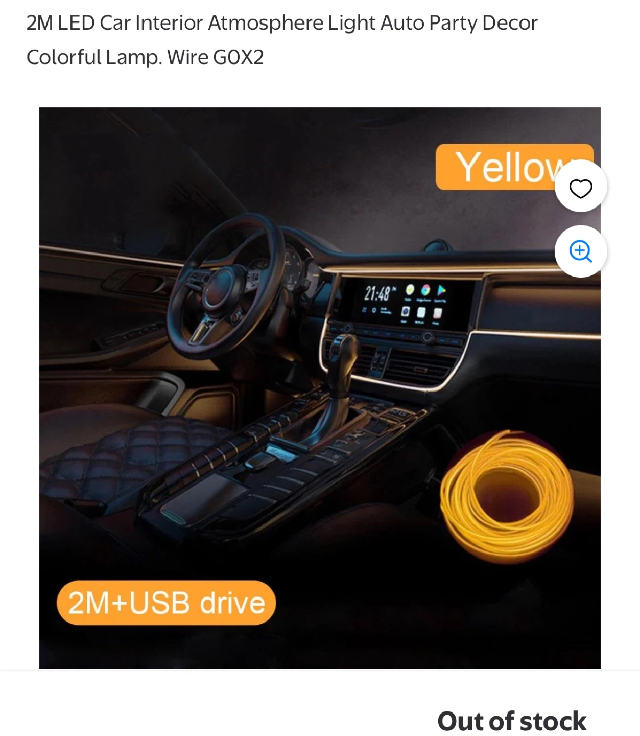 2M LED Car Interior Atmosphere Light Wire - photo 3