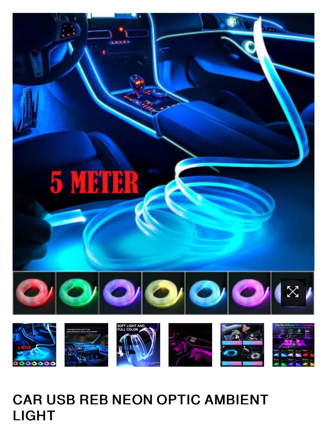 2M LED Car Interior Atmosphere Light Wire