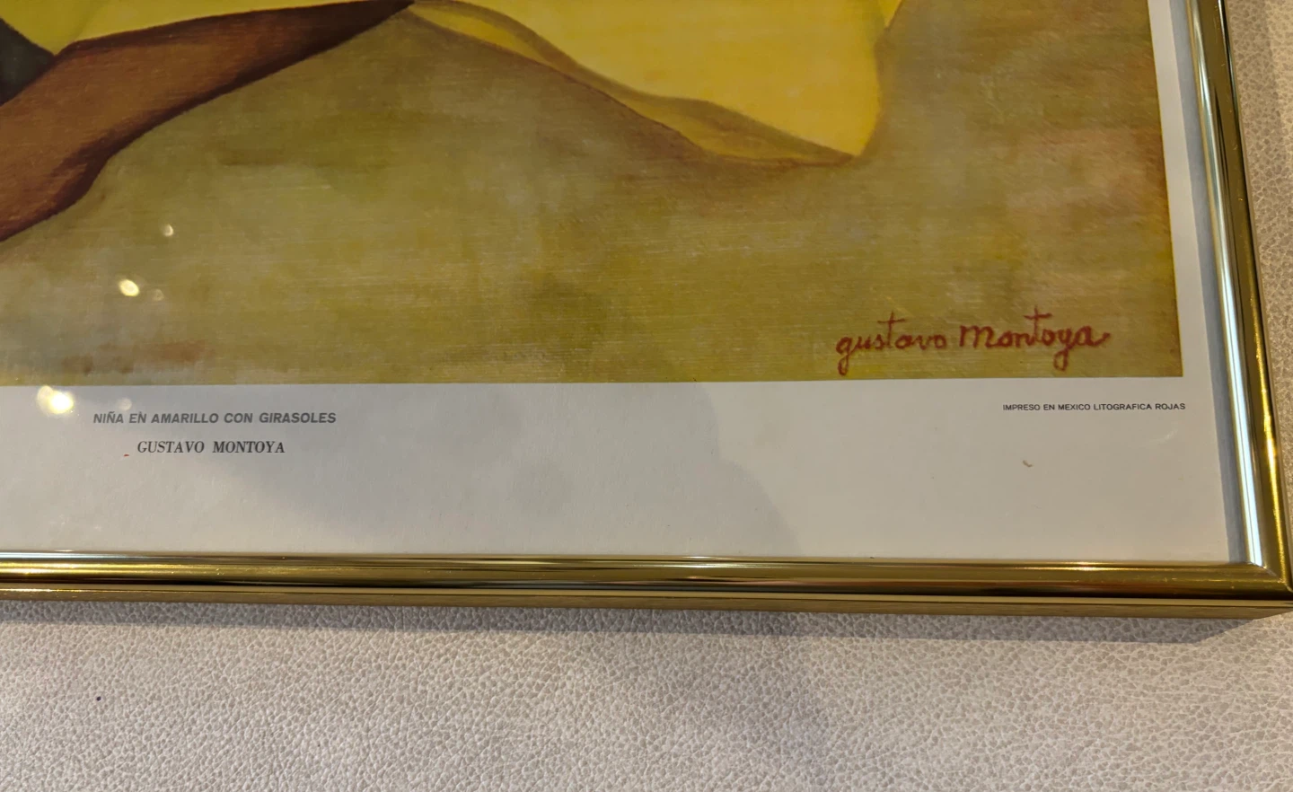 Gustavo Montoya Niña en Amarillo con Girasoles Art Print - photo 2