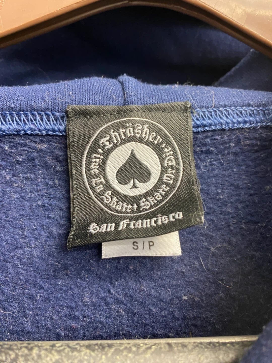 Thrasher Skateboard Magazine Hoodie Navy Blue S/P - photo 4