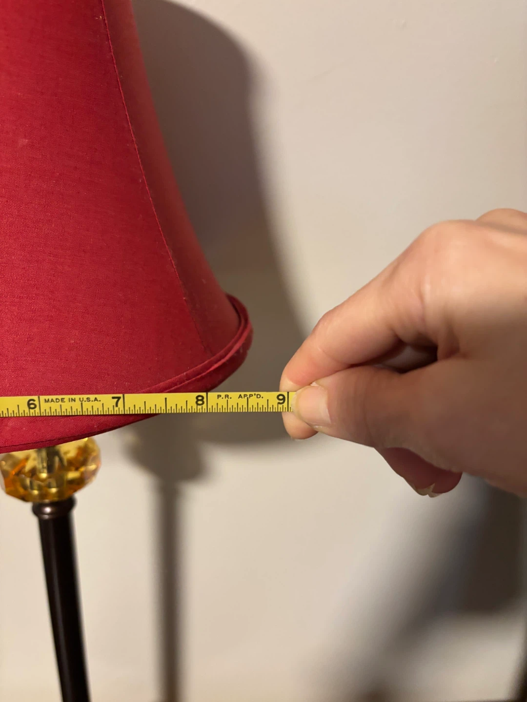 Pair of Red Accent Table Lamps with Crystal Detail - photo 3
