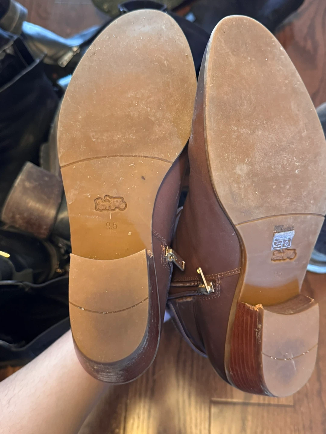 COACH Brown Leather Ankle Boots Size 9.5 - photo 4