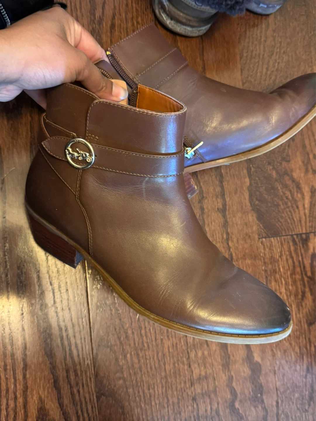 COACH Brown Leather Ankle Boots Size 9.5