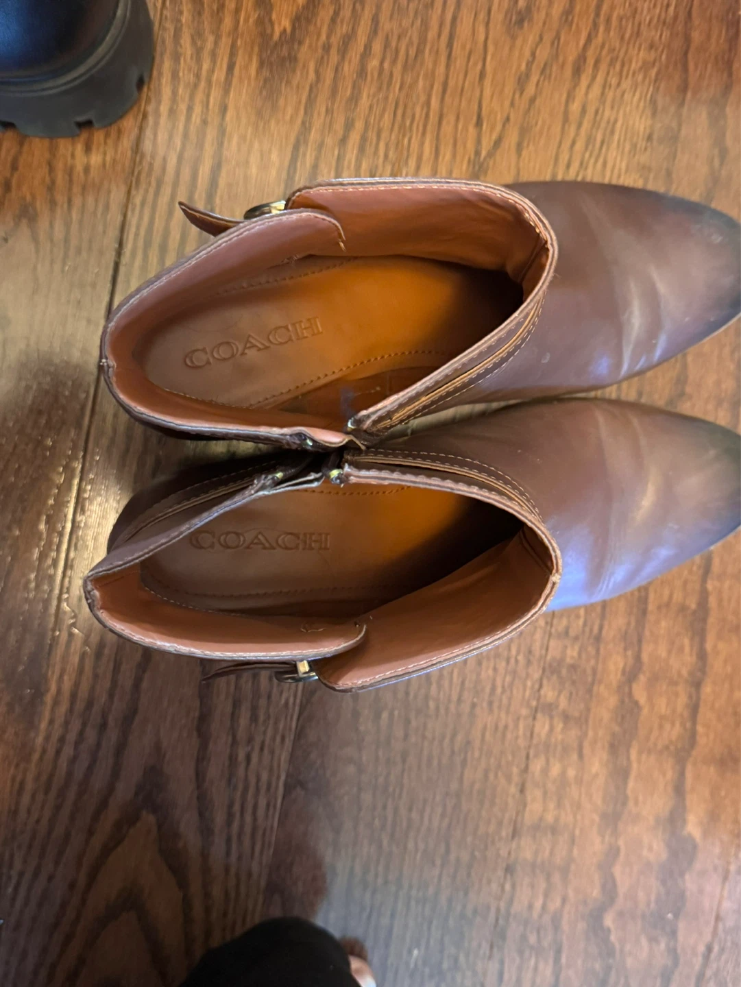 COACH Brown Leather Ankle Boots Size 9.5 - photo 3