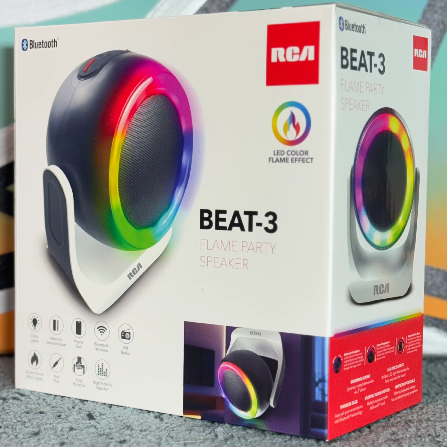 🎵 RCA Flame Party Speaker 🔥🌈 | Bluetooth LED Speaker | Brand New