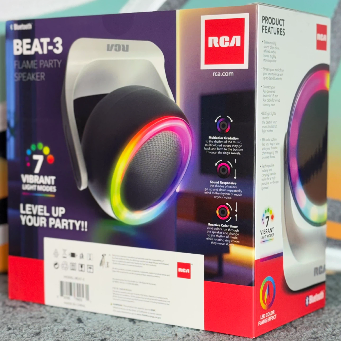 🎵 RCA Flame Party Speaker 🔥🌈 | Bluetooth LED Speaker | Brand New - photo 2