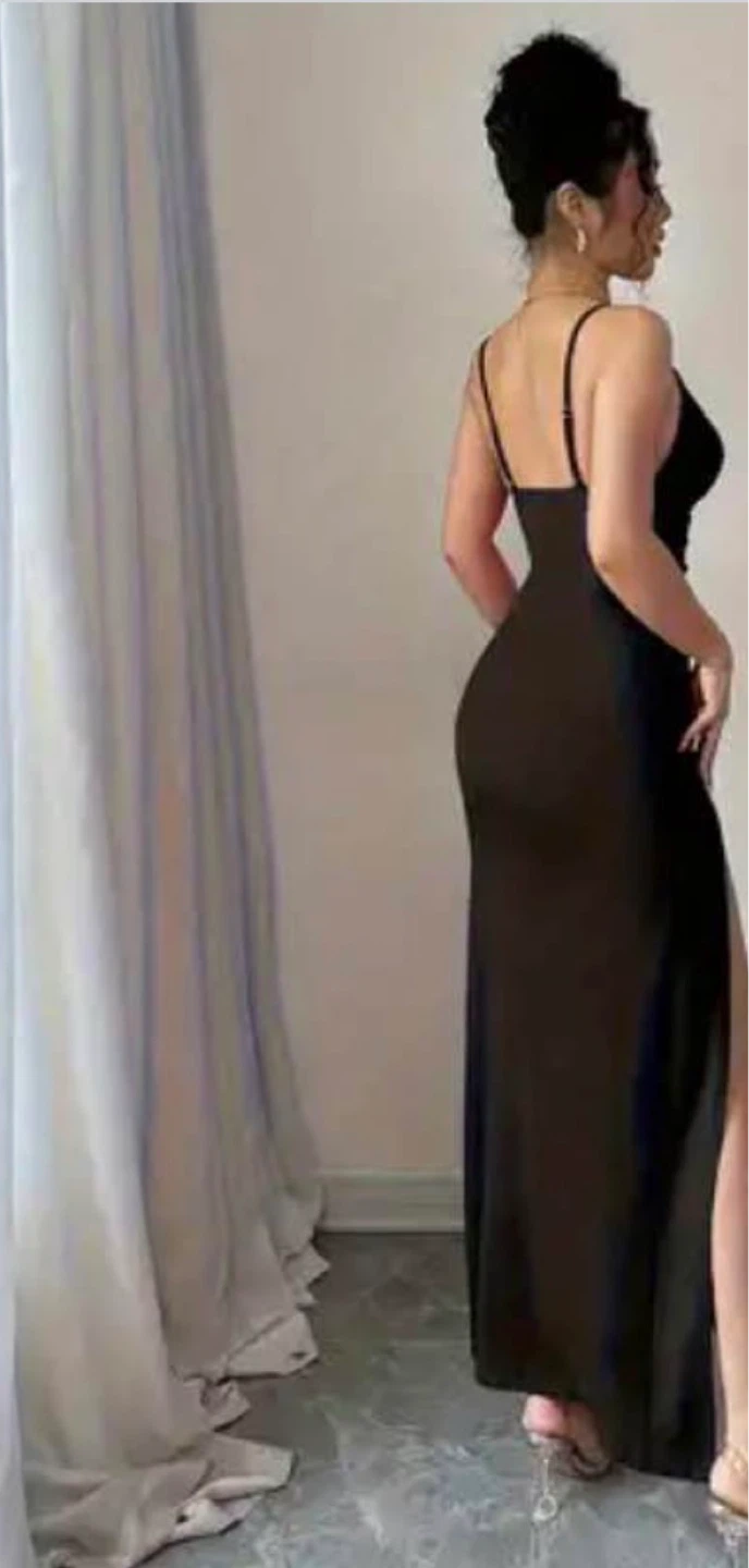 Black Cut-out Maxi Dress with Slits. Size medium - photo 2