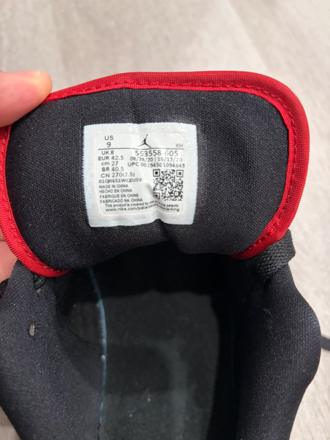 Air Jordan 1 Low Red Black Sneakers - photo 3