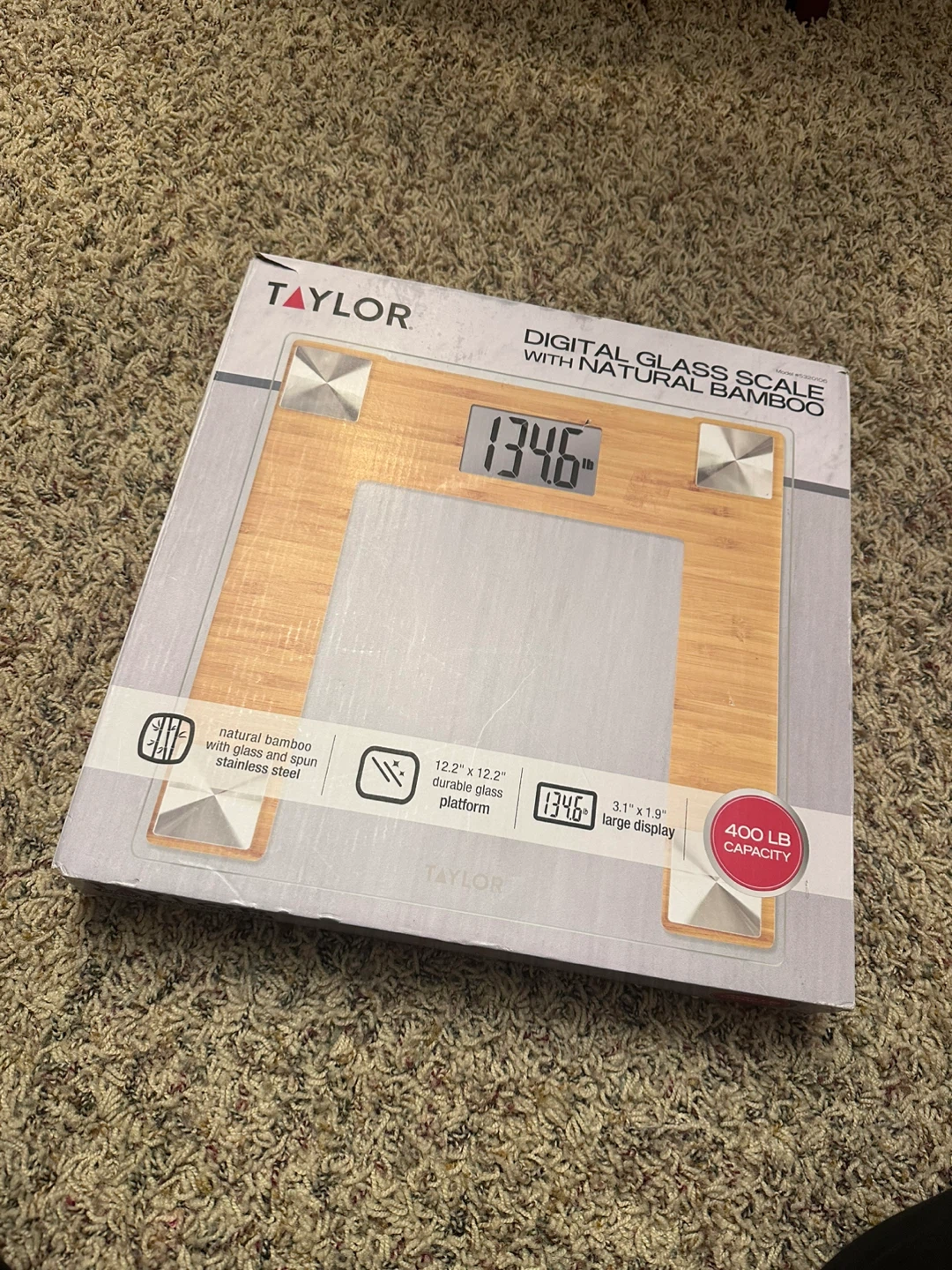 Taylor Digital Glass Scale with Natural Bamboo