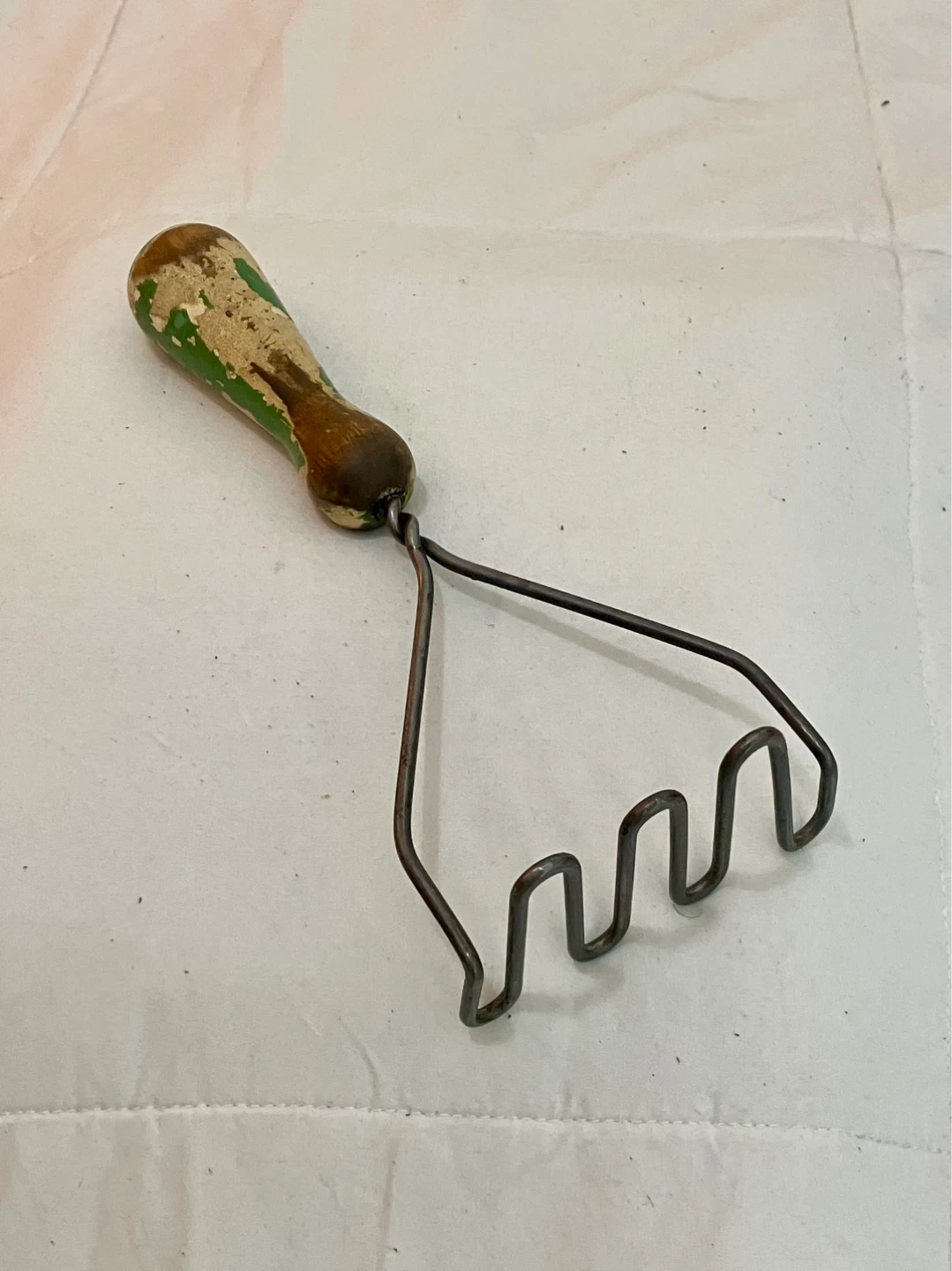 Antique 4-Prong Potato Masher With Wooden Handle - 9” x 4” - photo 5