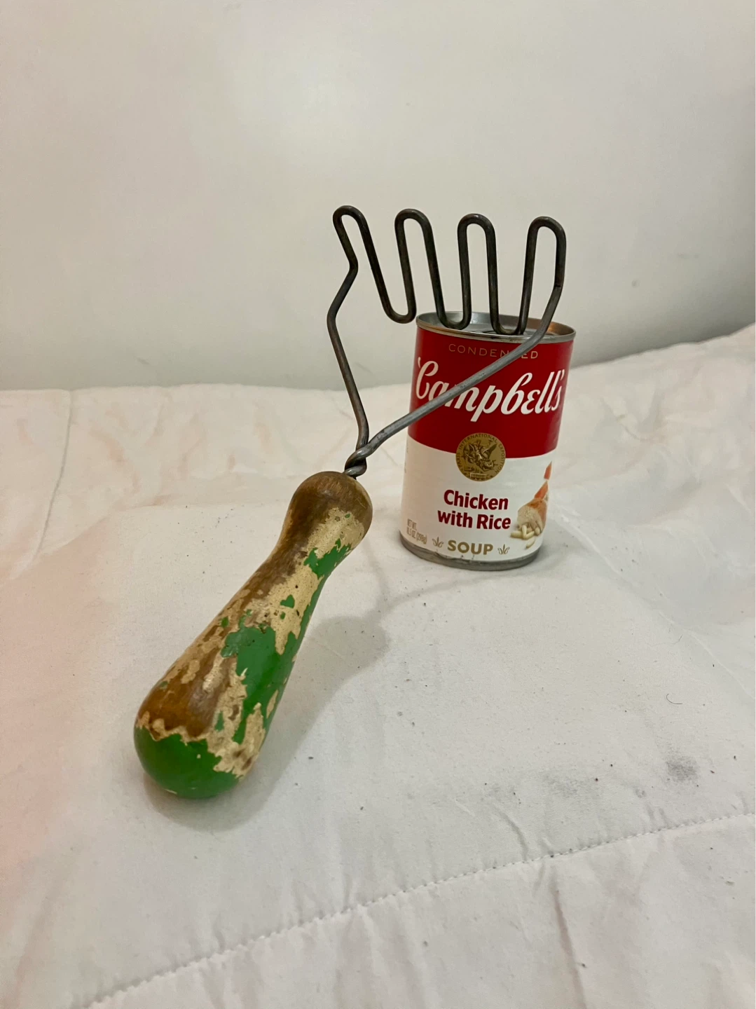 Antique 4-Prong Potato Masher With Wooden Handle - 9” x 4” - photo 4