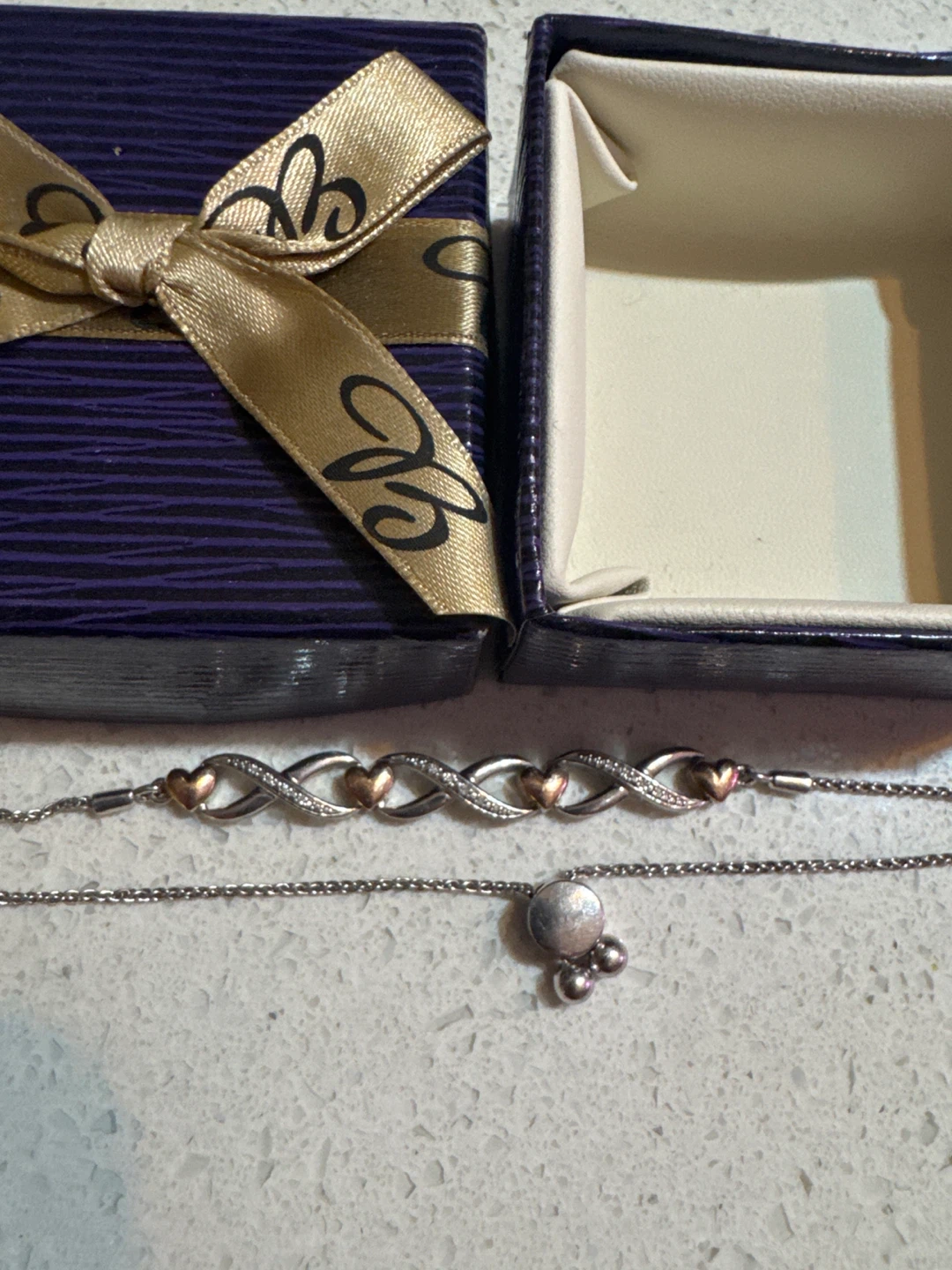 Diamond Infinity rose gold Heart Charm Bracelet