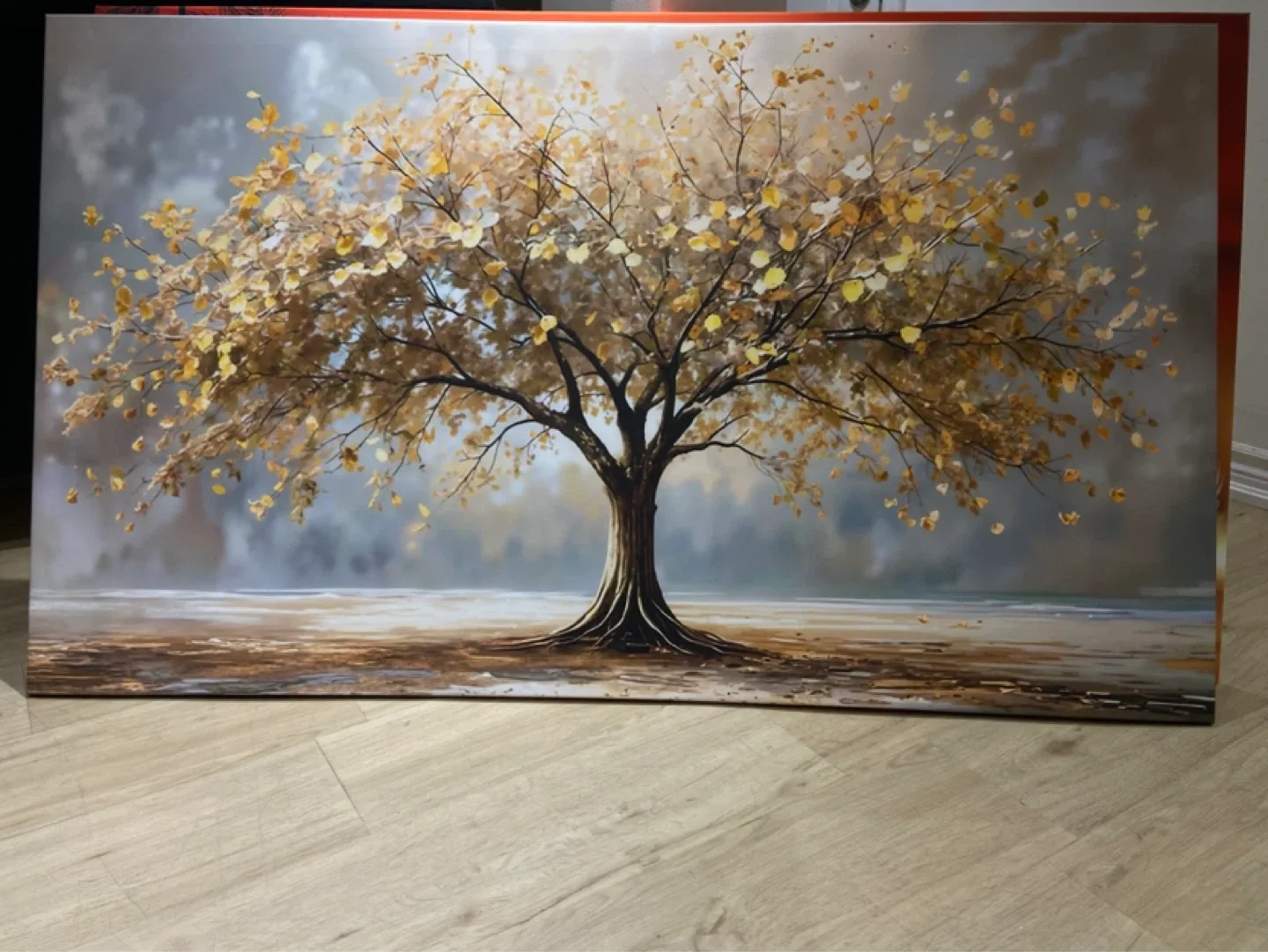 Canvas Wall Art - Golden Tree Painting