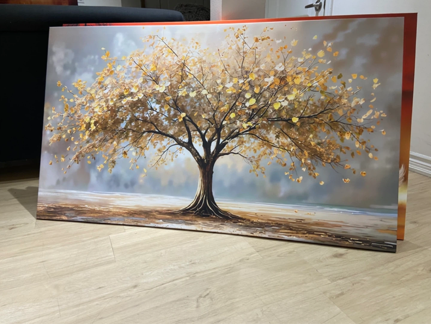 Canvas Wall Art - Golden Tree Landscape