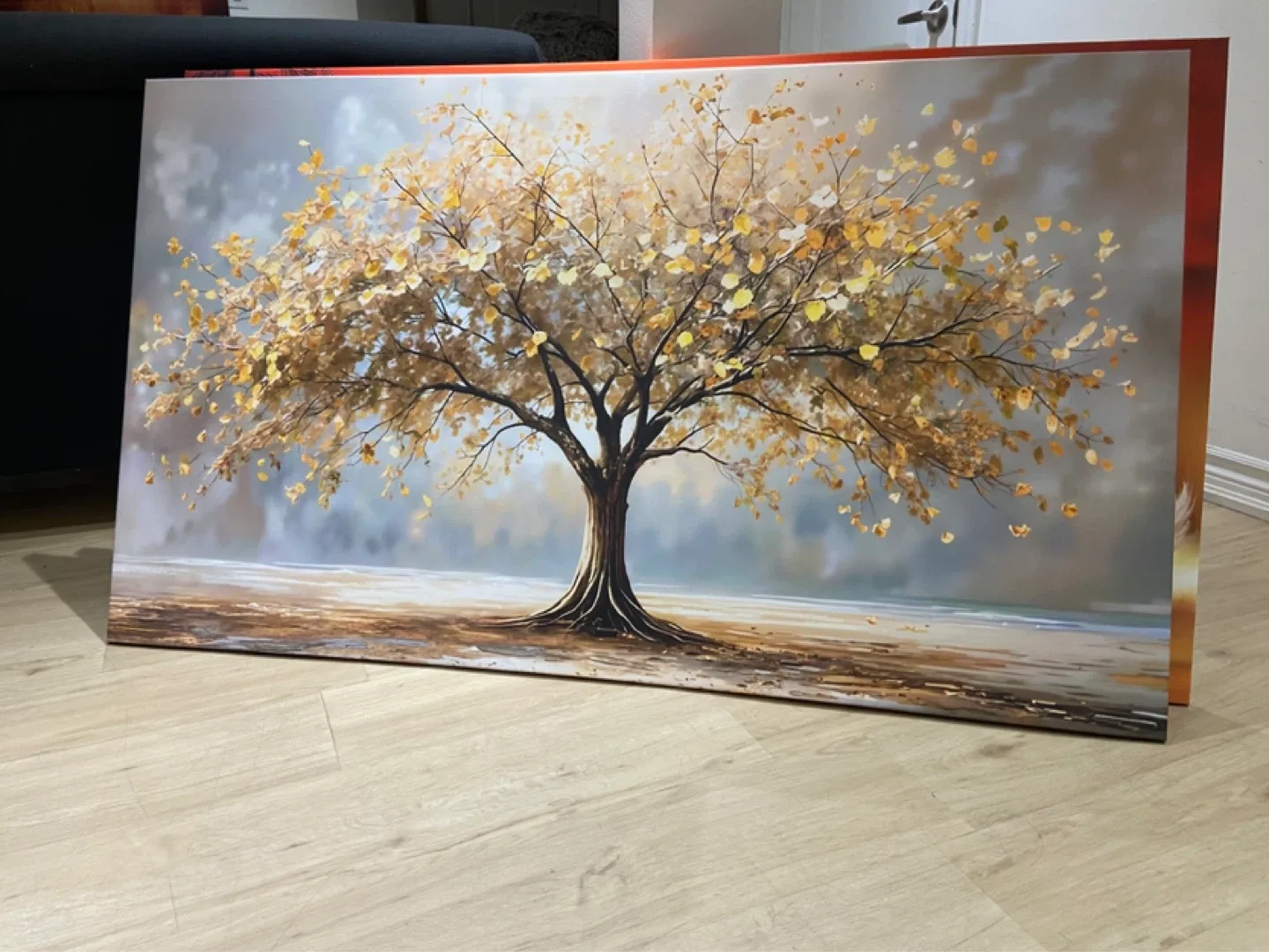 Canvas Wall Art - Golden Tree Landscape