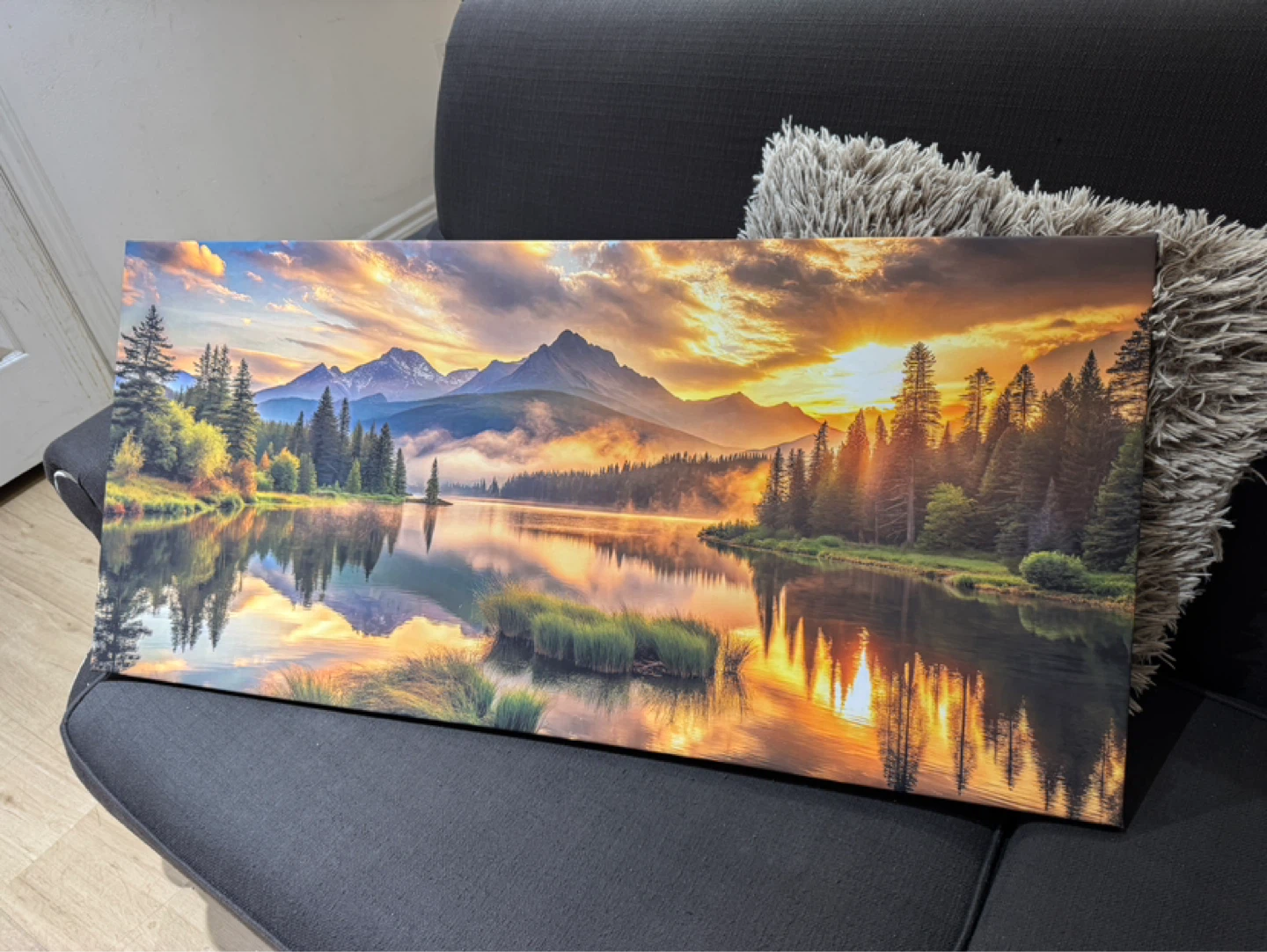 Canvas Print - Mountain Lake Sunrise Landscape