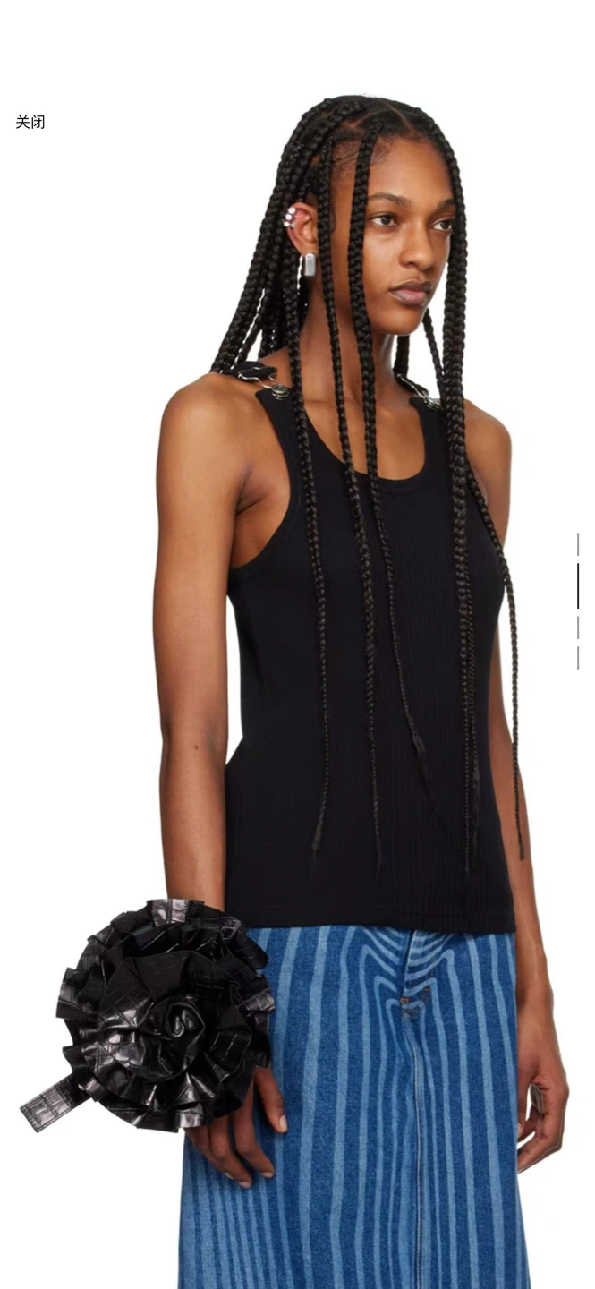 Jean Paul Gaultier Straps Tank Top – Black Ribbed - photo 2