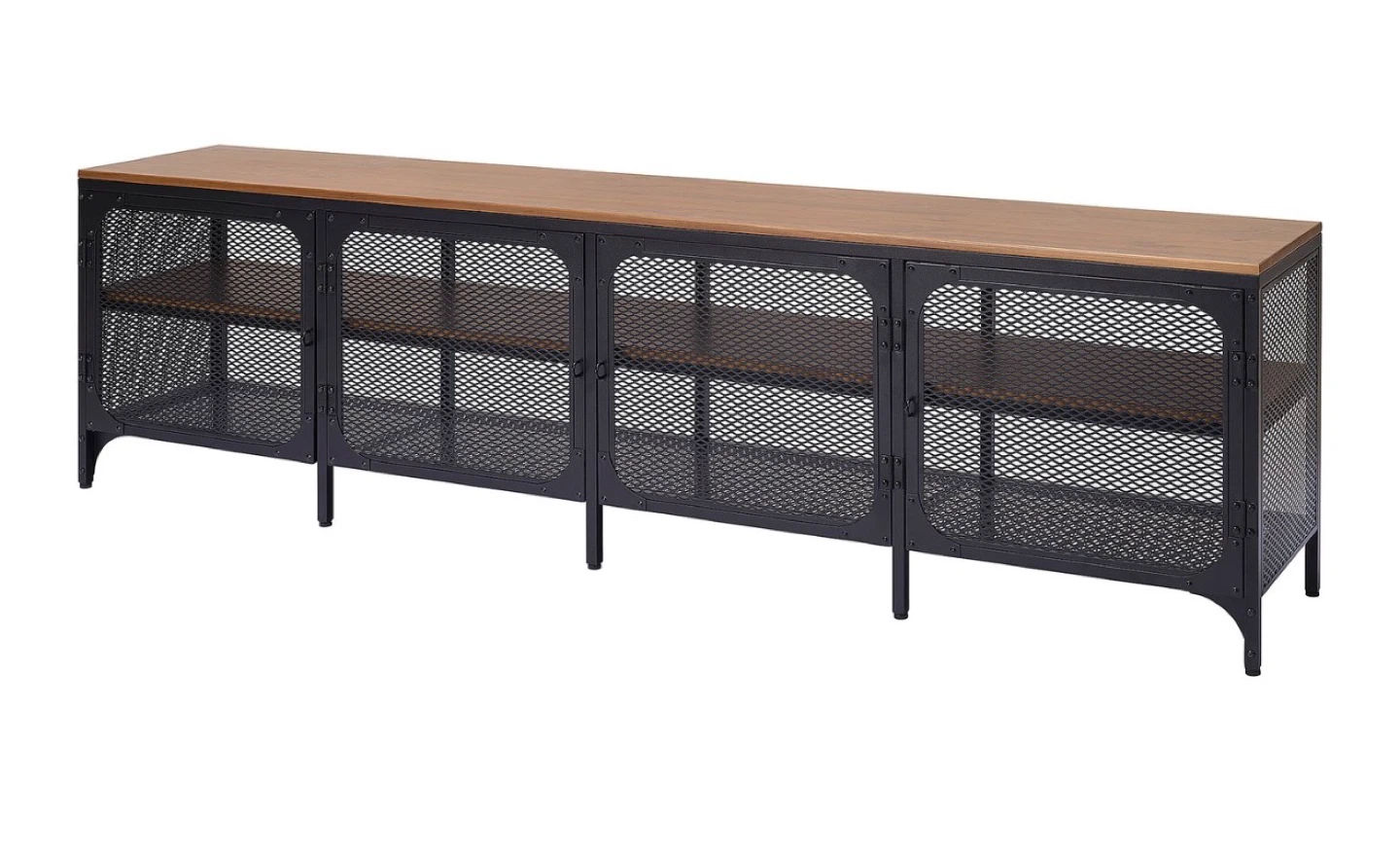 FJÄLLBO TV bench, black, 198x45x54 cm (78x17 3/4x21 1/4")