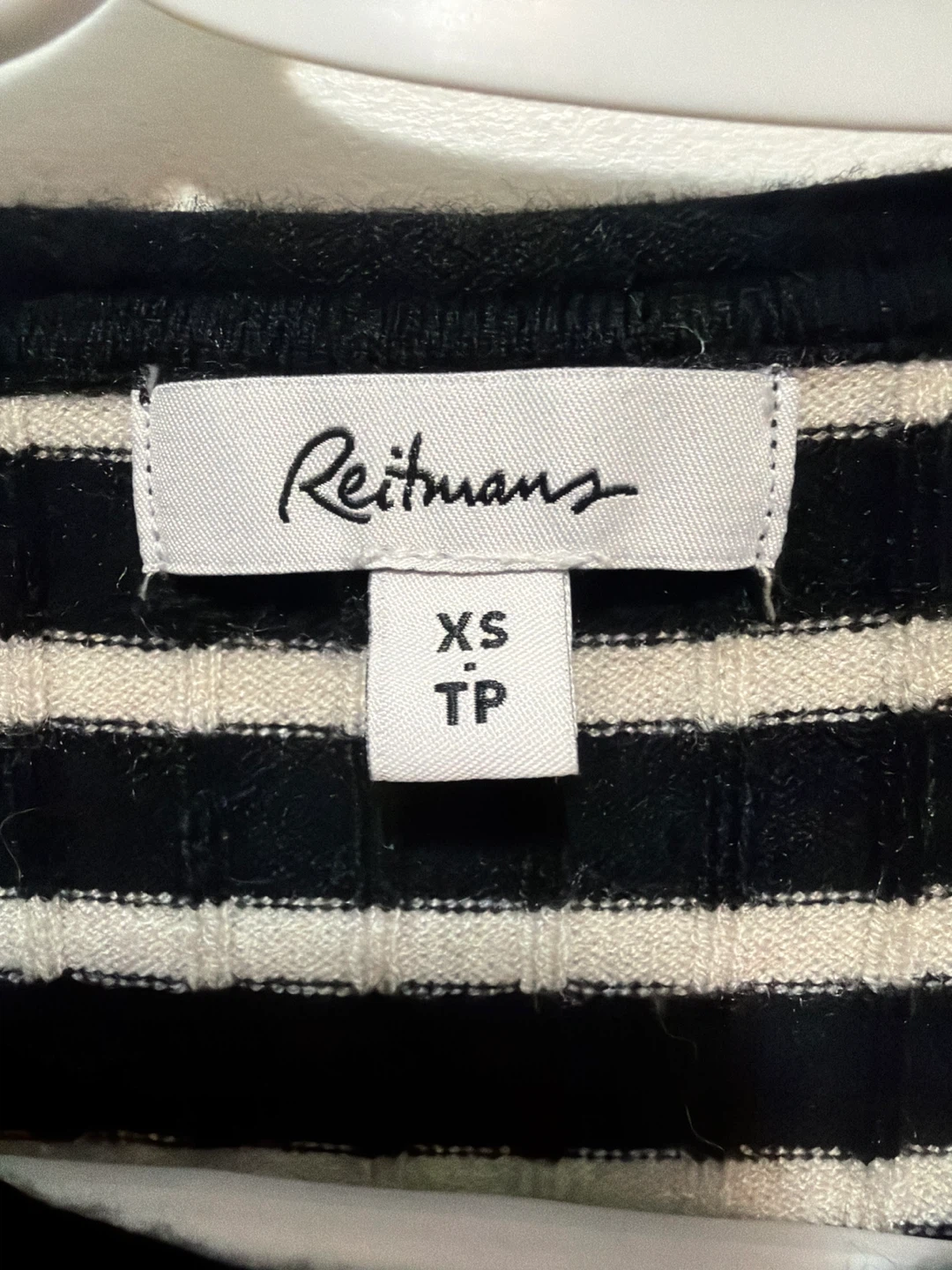 Reitmans Black & White Striped Ribbed Sweater - photo 2
