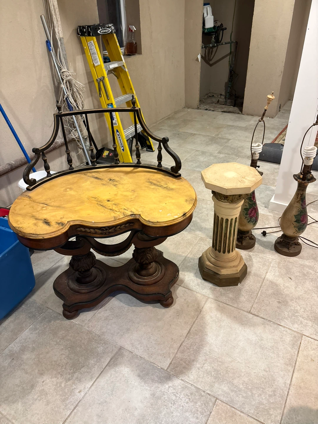 Vintage Ornate Wood Side Table