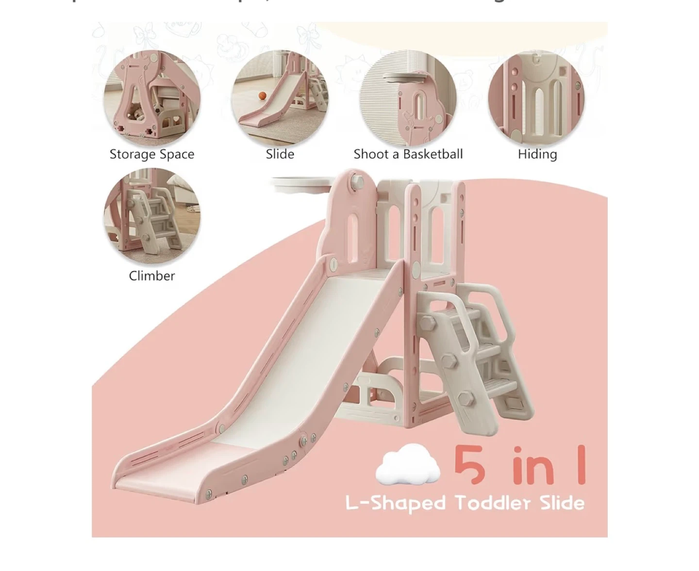 Toddler Slide Climber Playset with Basketball Hoop - photo 4