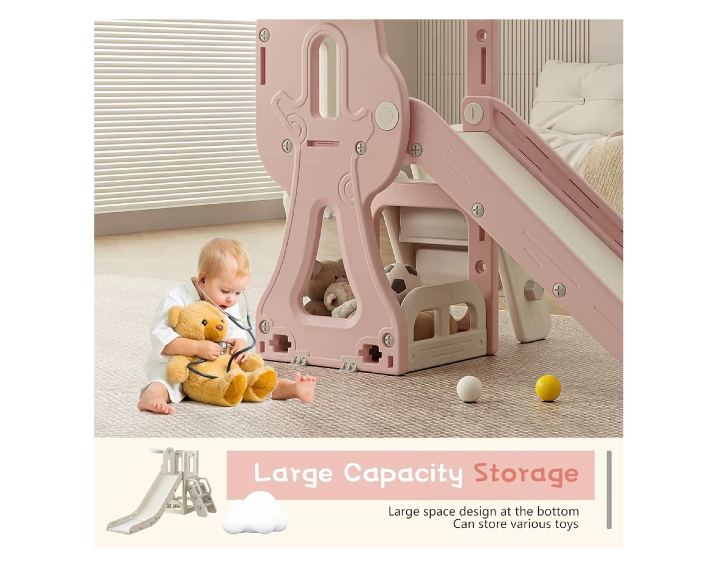 Toddler Slide Climber Playset with Basketball Hoop - photo 5
