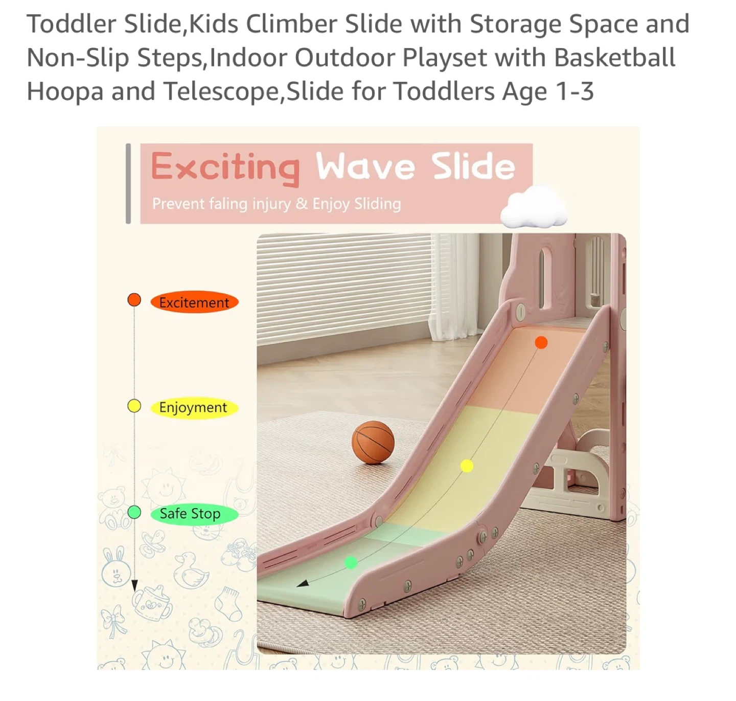 Toddler Slide Climber Playset with Basketball Hoop - photo 2