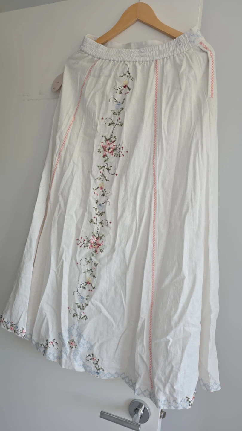 Camila Coelho White Embroidered Maxi Skirt Size S - photo 2