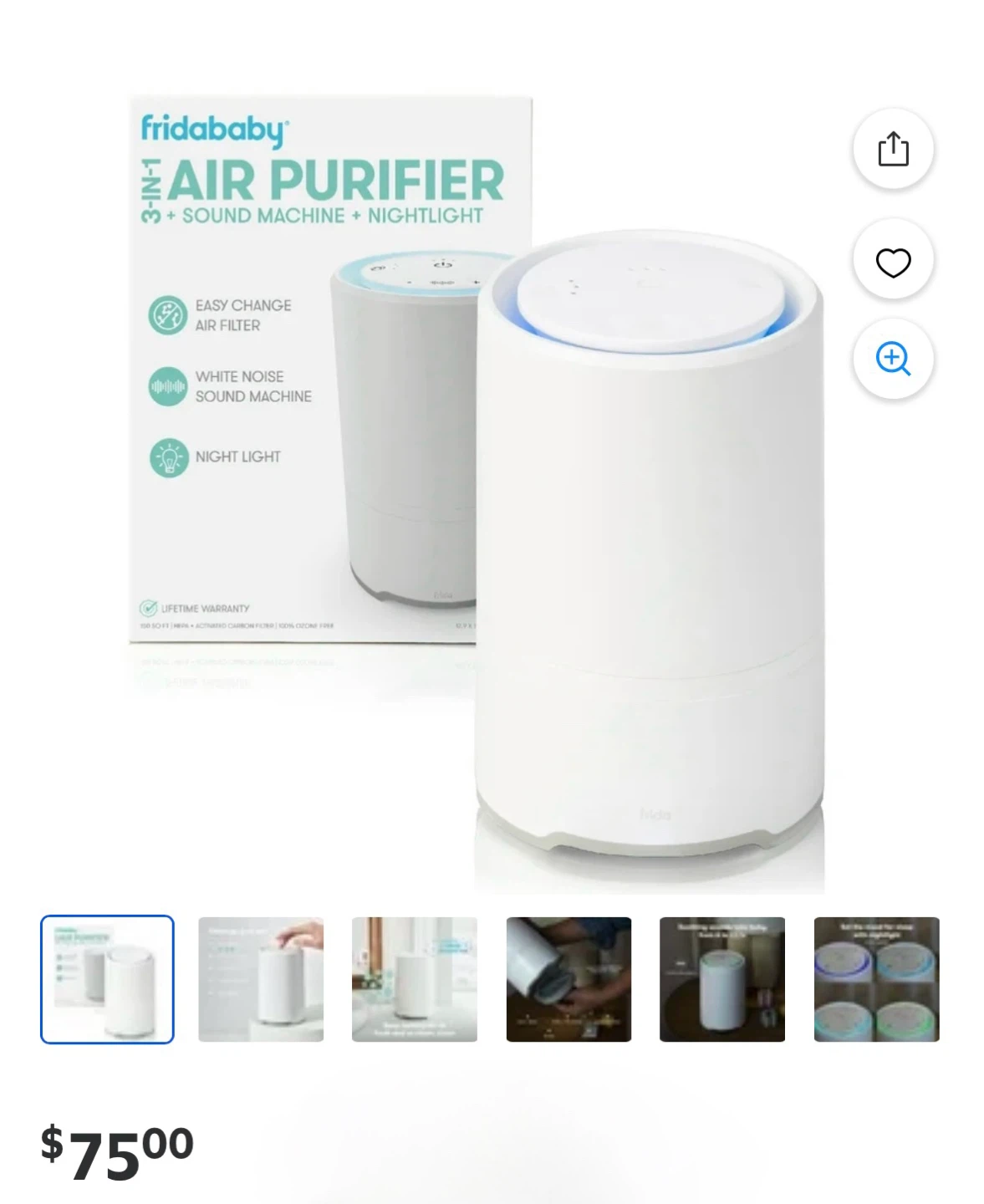 FridaBaby 3-in-1 Air Purifier + Sound Machine + Nightlight