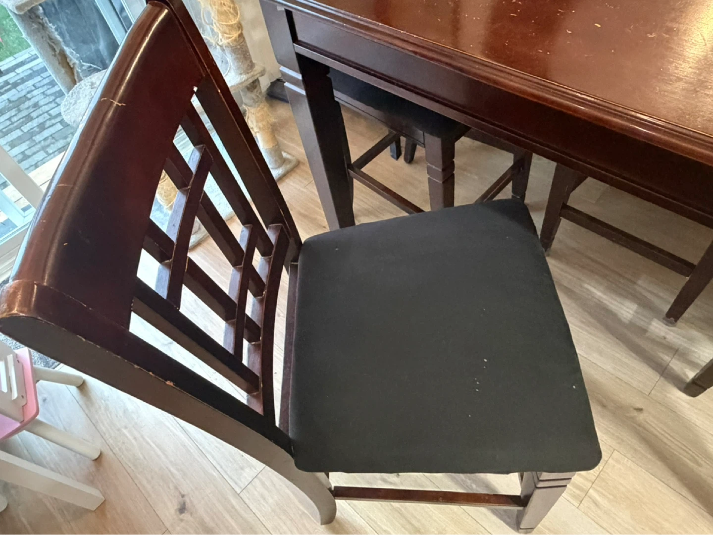 Dark Wood Dining Table and Chairs Set - photo 3