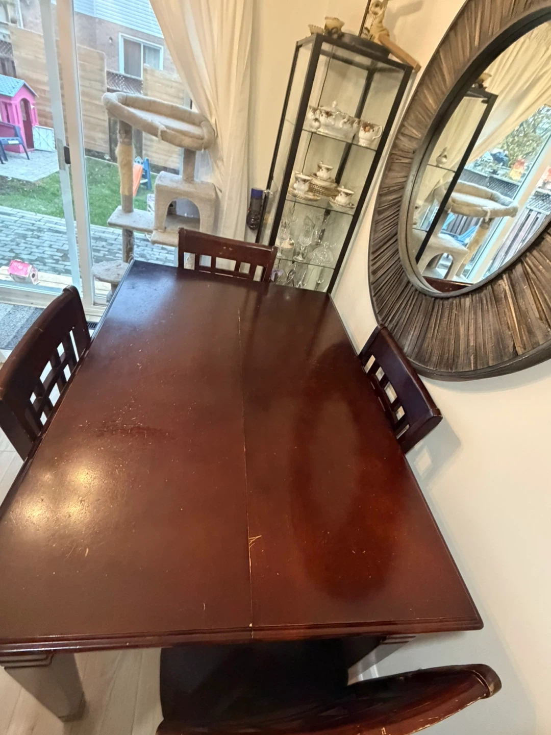 Dark Wood Dining Table and Chairs Set - photo 5