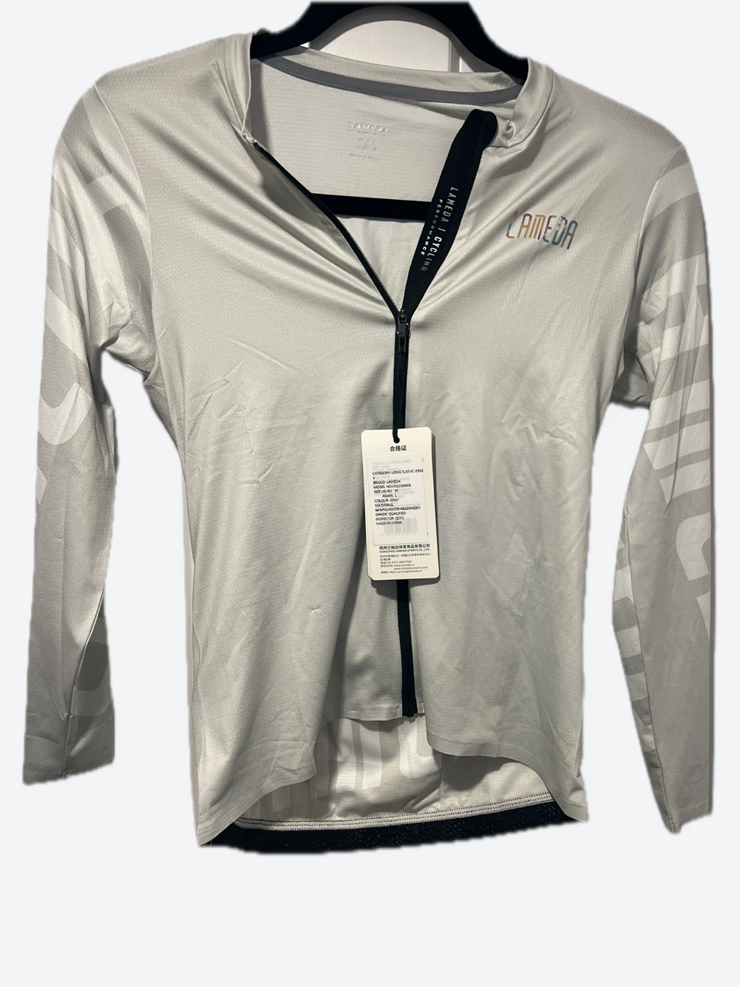LAMEDA Long Sleeve Cycling Jersey - Grey - US/EU M