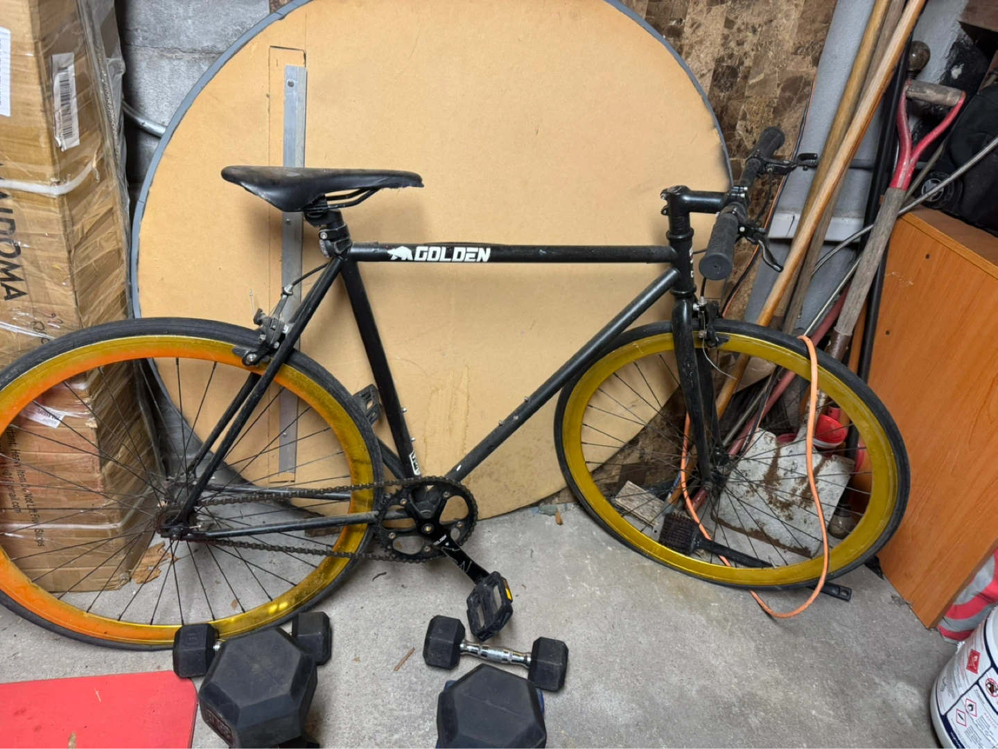 Golden Single Speed Fixie Bike