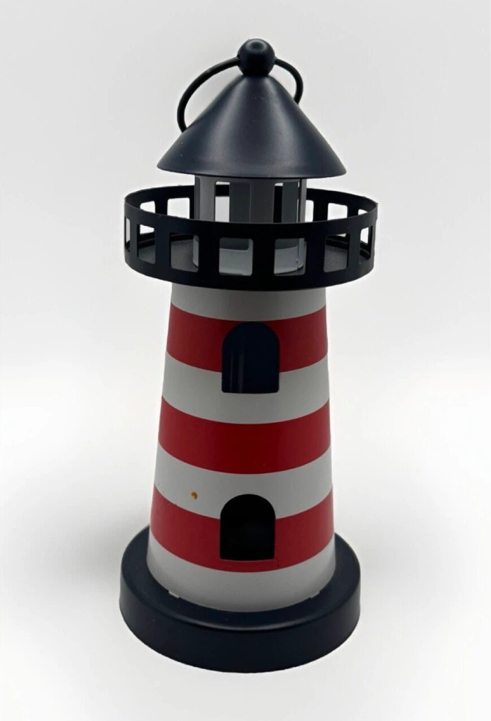 Red and White Striped Lighthouse Lantern - photo 5