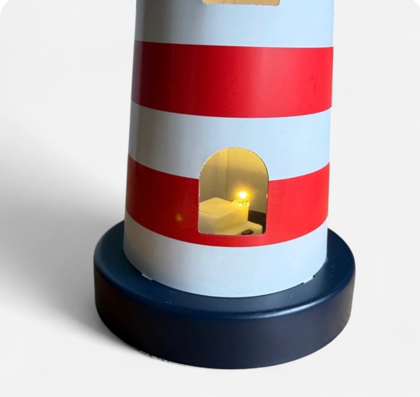 Red and White Striped Lighthouse Lantern - photo 4