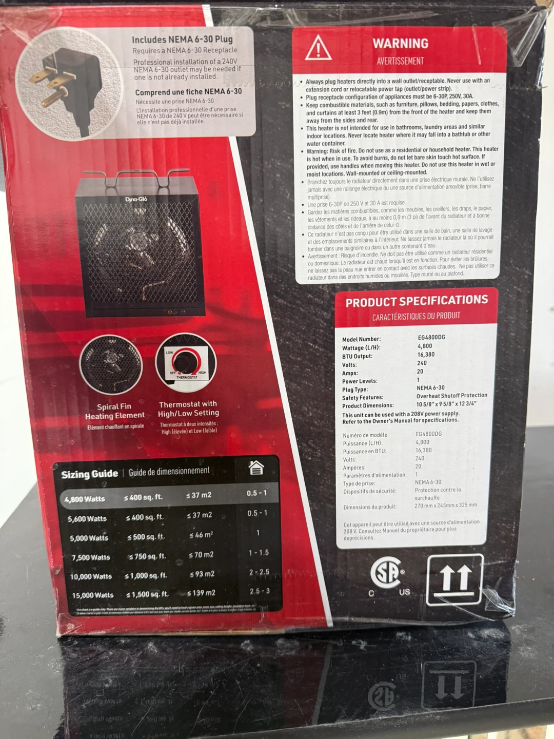 Dyna-Glo Electric Garage Heater EG4800DG 4,800 W
