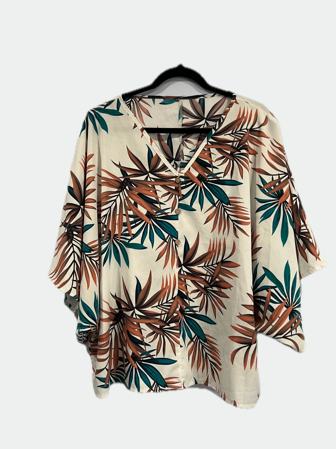 Women's Floral Print V-Neck Blouse