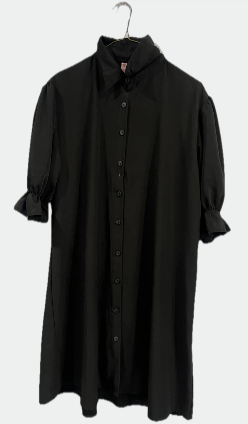 Black Button-Up Shirt Dress